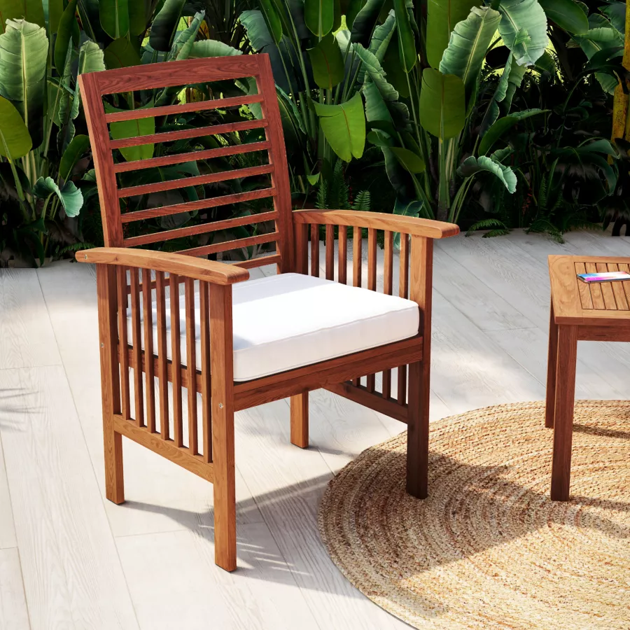 VidaXL Set 2 Sedie Da Giardino In Legno Di Acacia Con Braccioli – Poltroncine Rustiche Per Esterno, 56x62x92 Cm, Colore Naturale