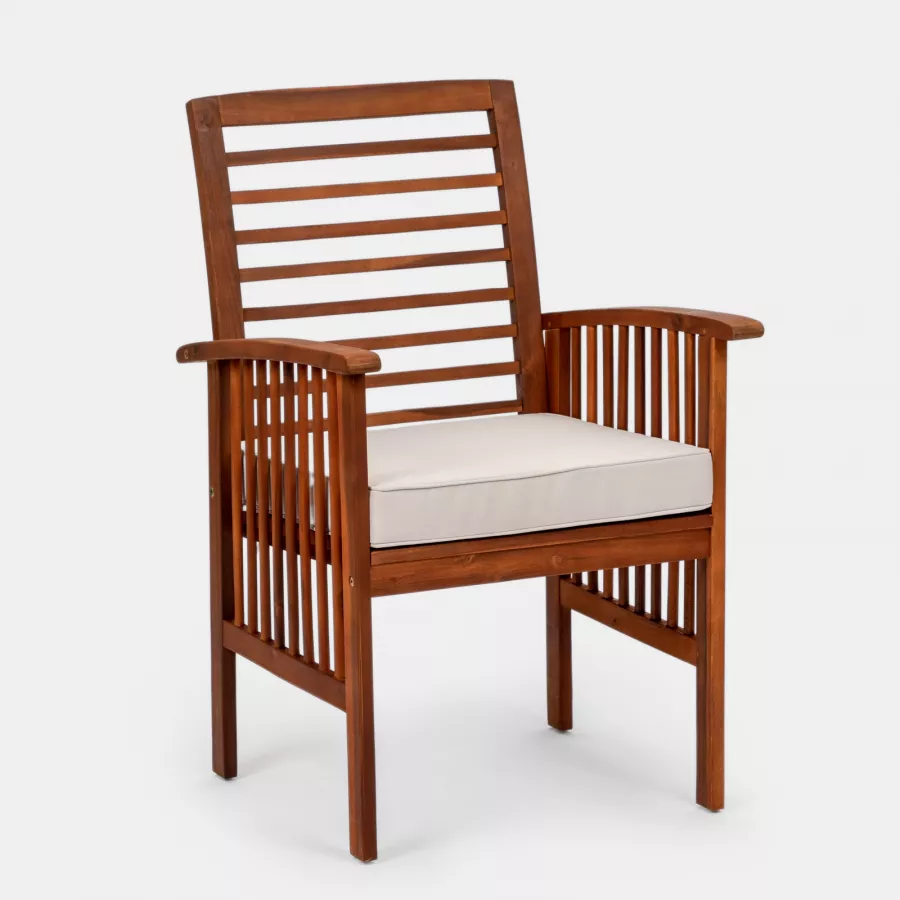 VidaXL Set 2 Sedie Da Giardino In Legno Di Acacia Con Braccioli – Poltroncine Rustiche Per Esterno, 56x62x92 Cm, Colore Naturale