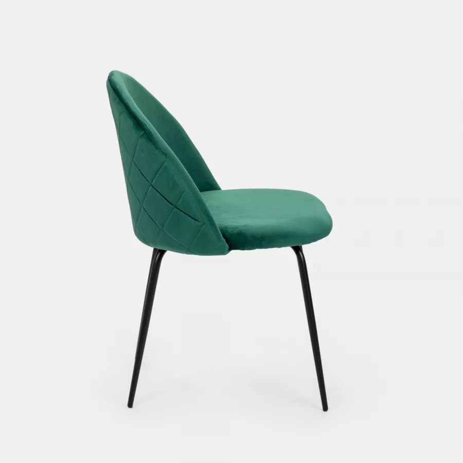 Coppia sedie - Velluto verde e ottone - Chairs