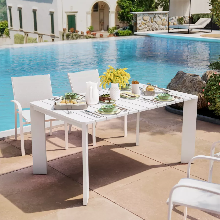 ASTIMESA Tavolo Da Cucina Fisso In Vetro Bianco - 90 X 50 Cm, Design Elegante E Funzionale, Struttura In Metallo