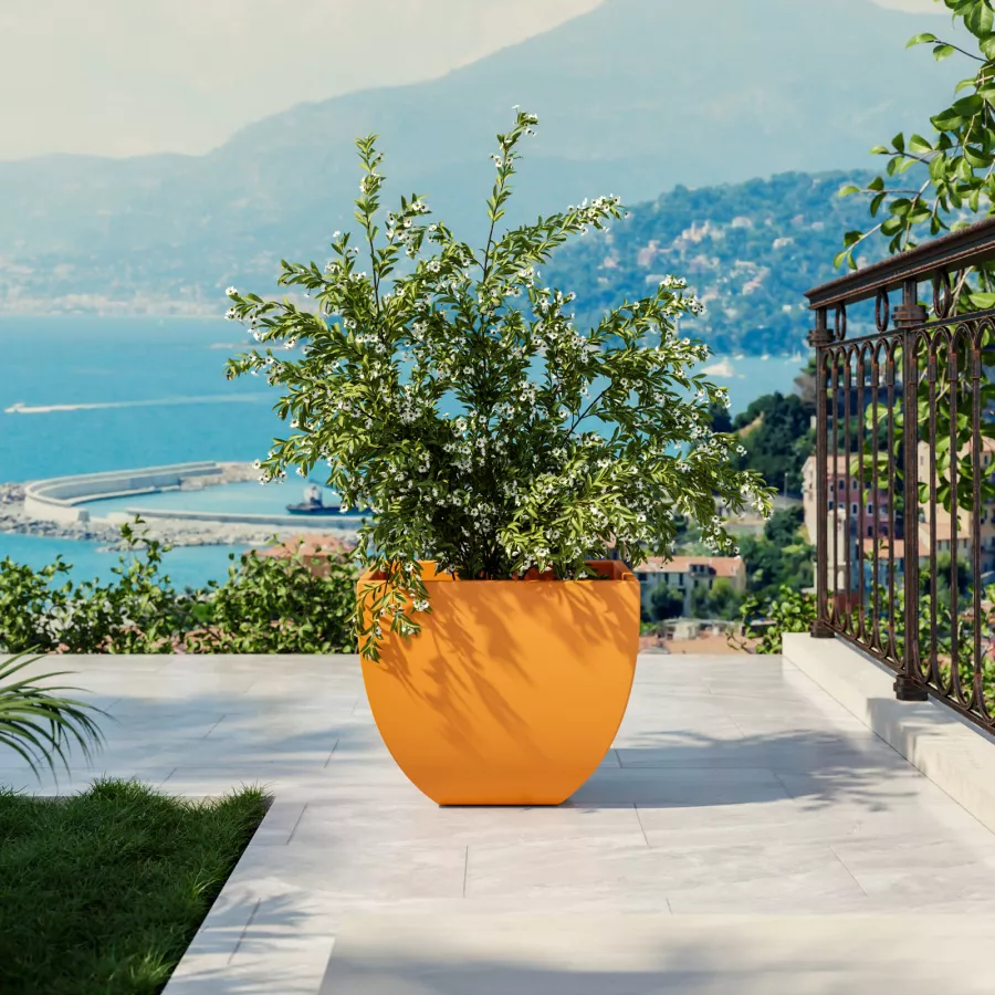 Vaso da giardino 50x42 cm in polietilene arancione