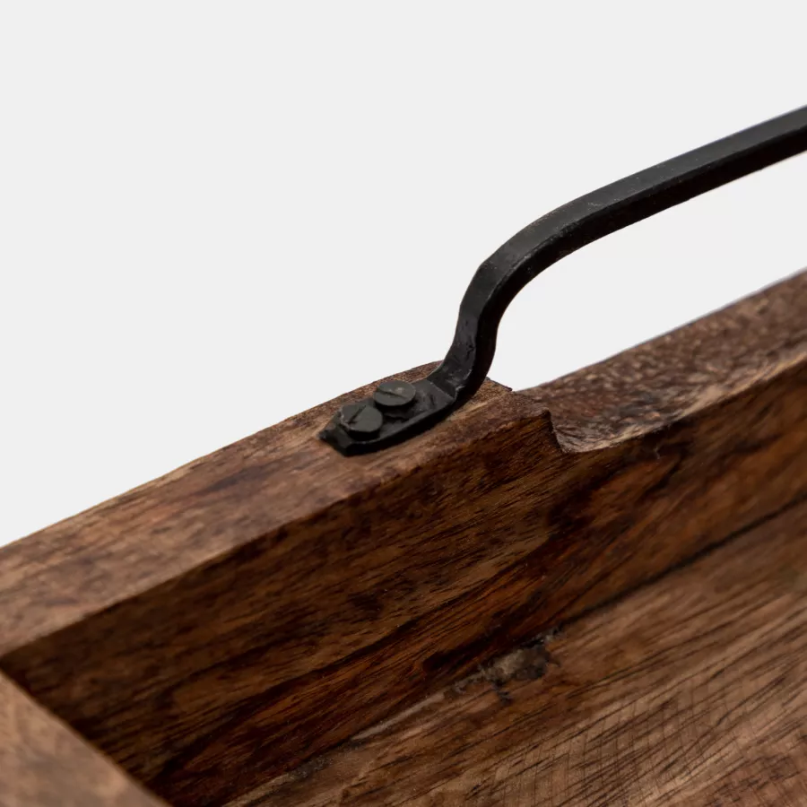 Vassoio In Legno Di Noce Extra Large – Rettangolare Con Manici, 71x45 Cm, Per Servire Tè, Colazione A Letto O Come Piano D'appoggio Per Pouf - 3