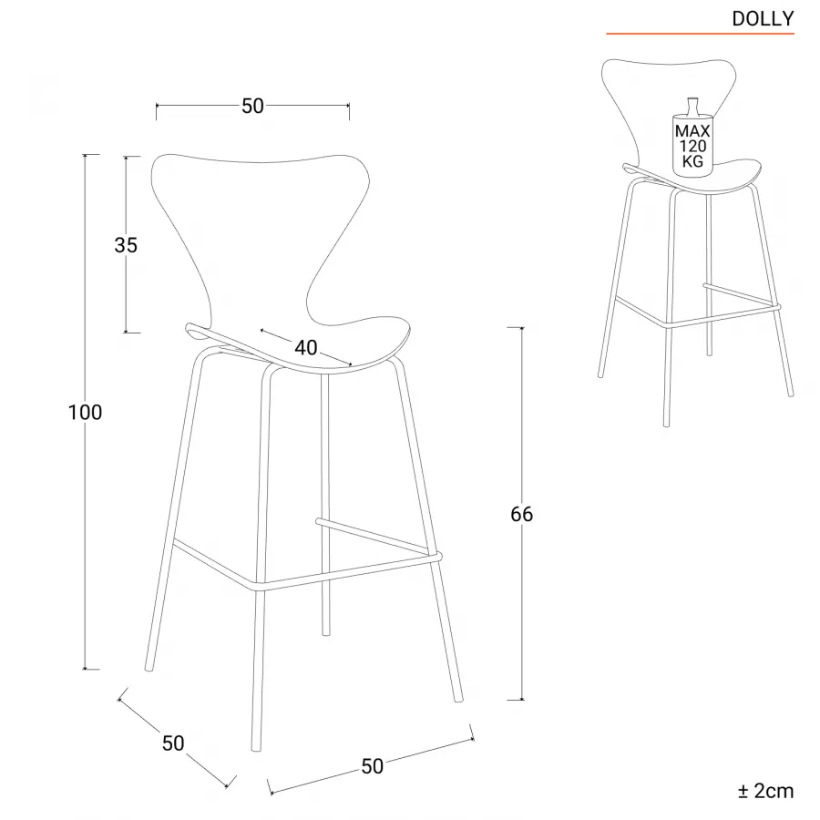 Sgabello Rettangolare Bianco Gambe Allungabili Alluminio di Lukas