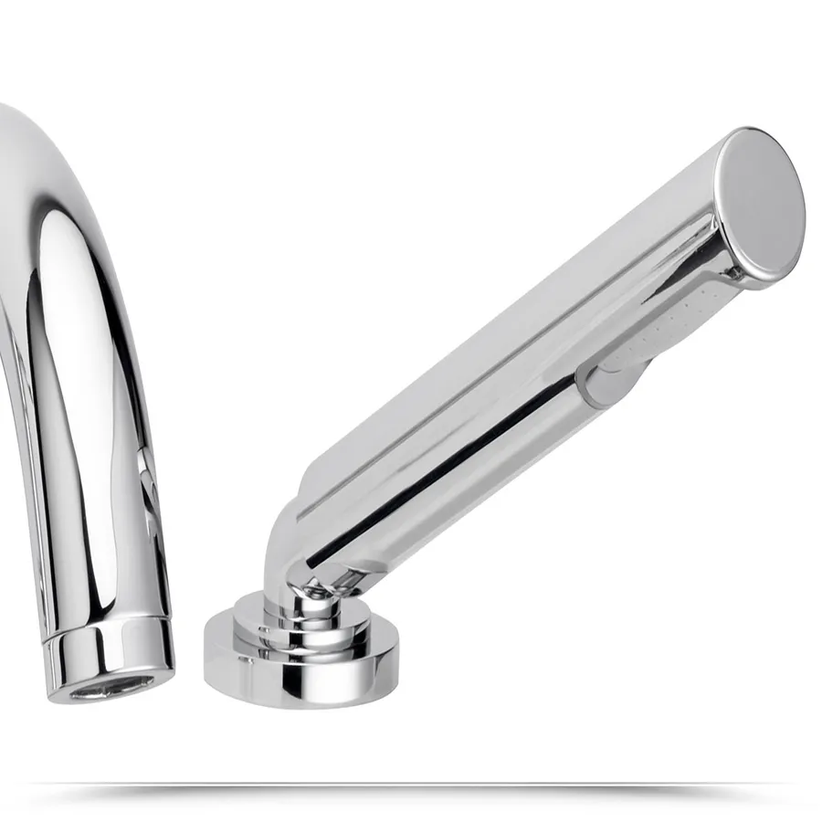 Rubinetto Per Vasca 3 Fori Con Doccetta | Miscelatore Oro Spazzolato PHASAT - Foto 13