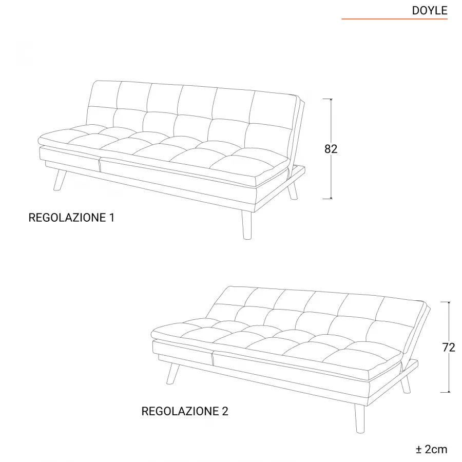 Pouf letto singolo pieghevole 70x70 cm in tessuto blu con