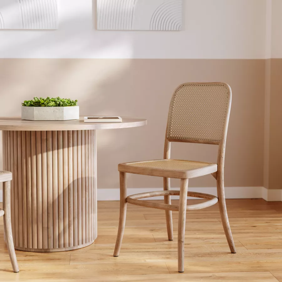 Sedia in rattan naturale con schienale intreccio viennese - Archara