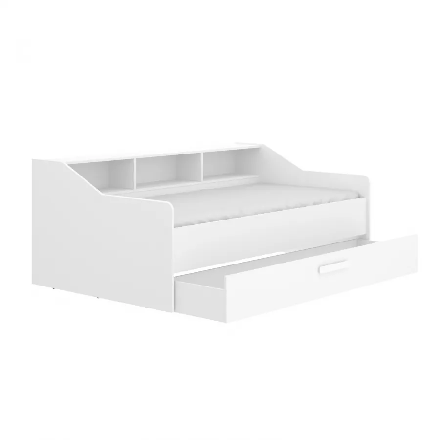 Armadio 81x184h cm con 2 ante e cassetti in legno bianco - Axel