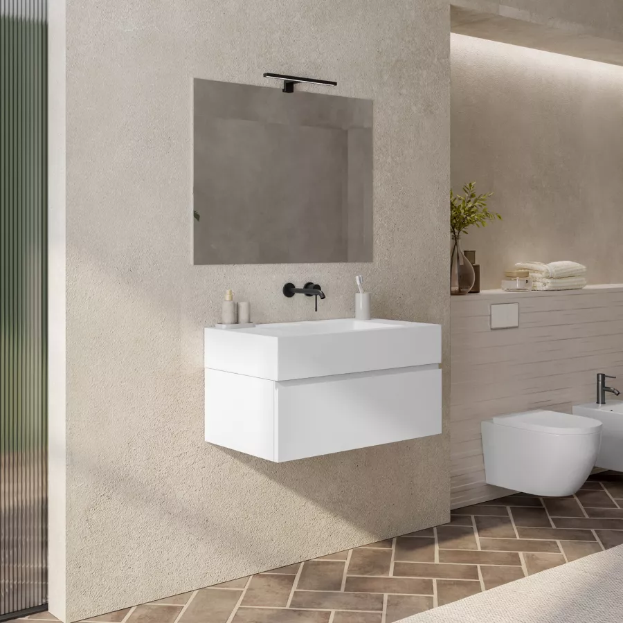 Portasciugamani laterale per mobile da bagno 38,5 cm bianco opaco - Arya