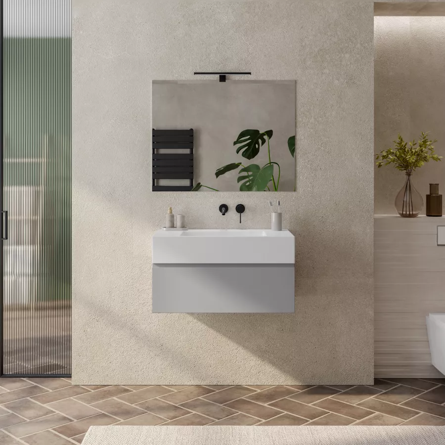 Portasciugamani laterale per mobile da bagno 38,5 cm bianco opaco - Arya