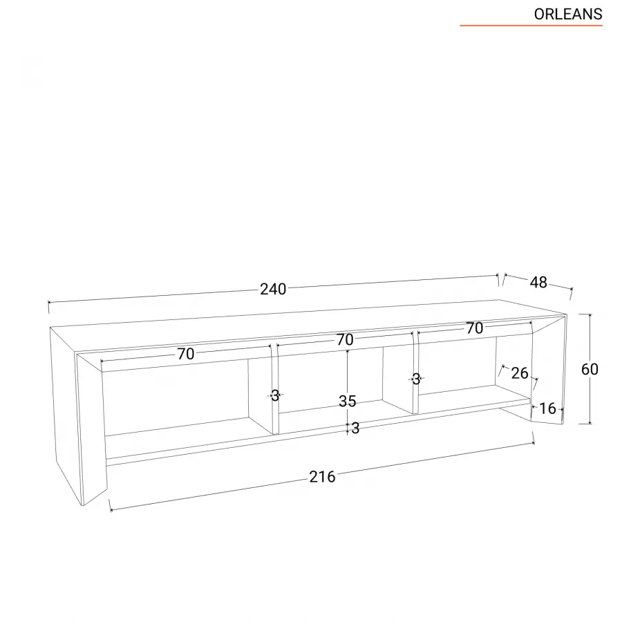 Libreria 120x183h cm in legno di abete con cornice nera - Orleans