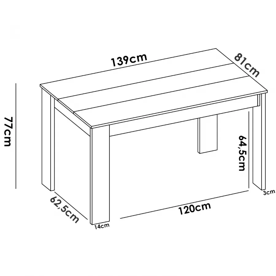 Tavolo consolle allungabile 54-239x90 cm in legno rovere nordico - Druma