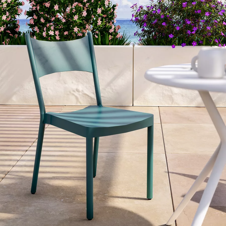 Cuscino Per Sedia Da Giardino Spesso 5/8/10 Cm, Impermeabile, Antiscivolo. Ideale Per Esterni E Interni. Colore Blu Lago, Varie Misure. - 3
