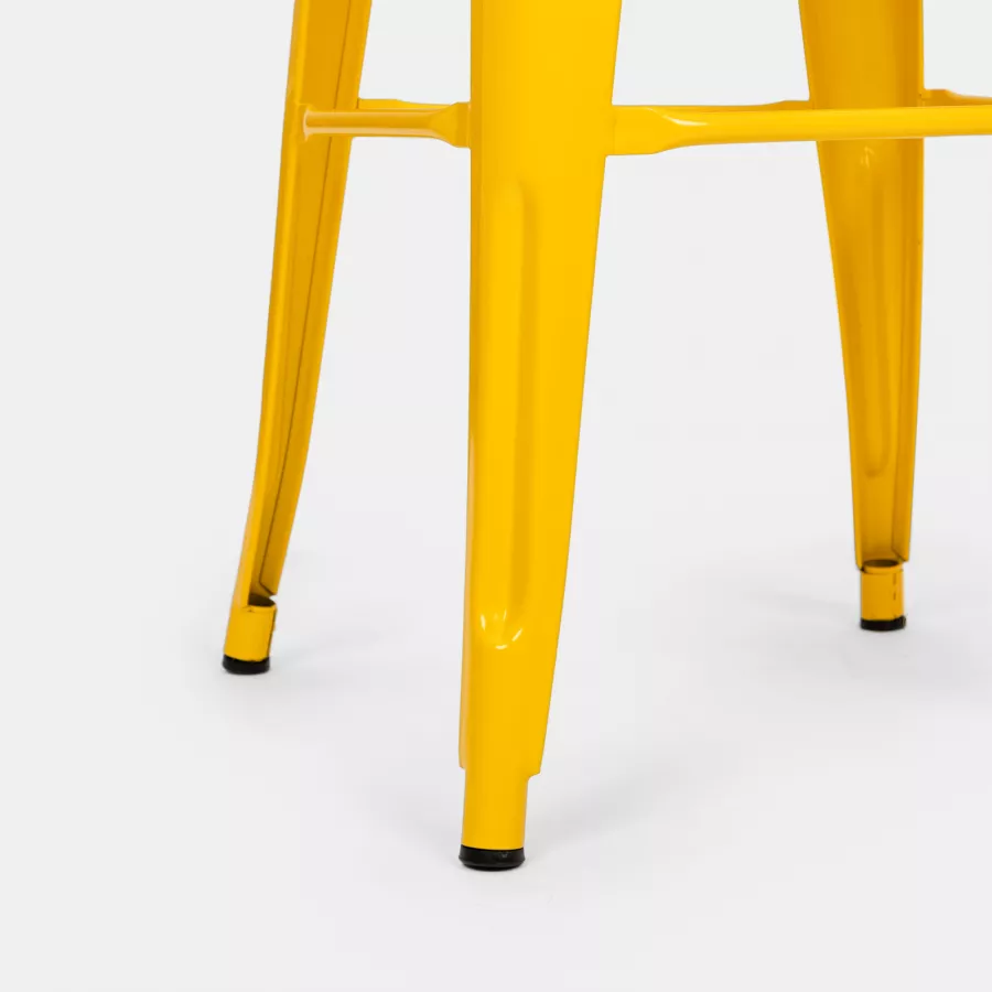 Sedia impilabile stile industrial in metallo giallo - Farley