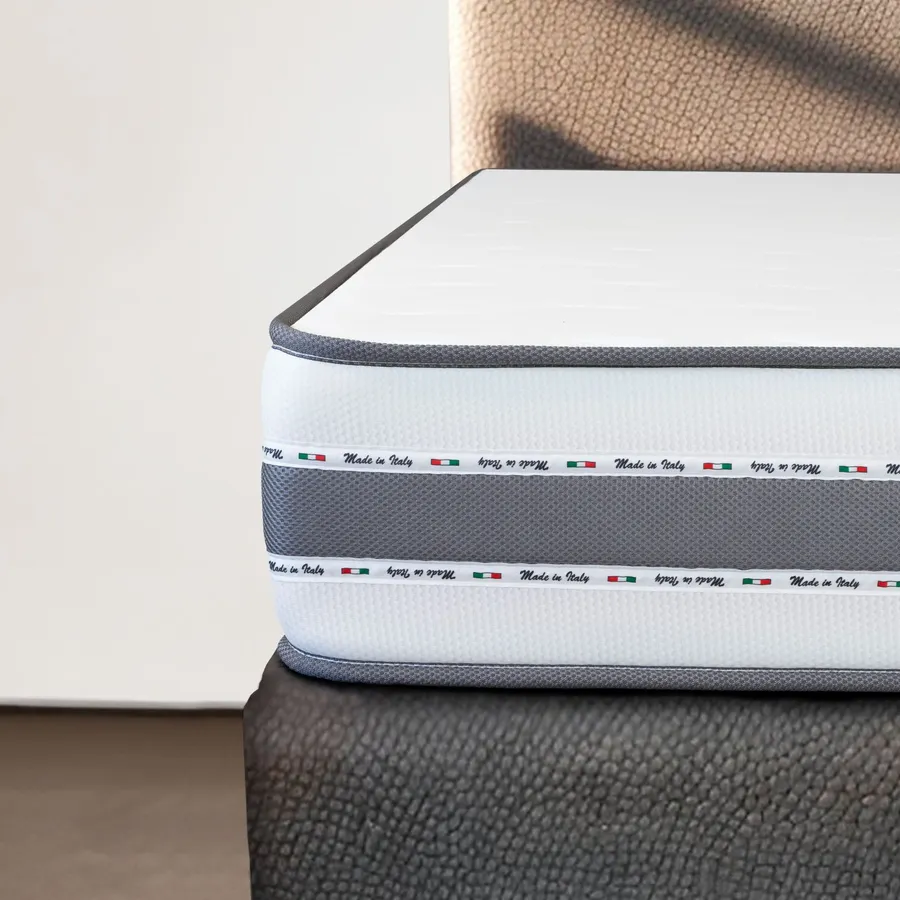 Materasso Matrimoniale 160x190cm Con Rete Ortopedica - Molle E Schiuma Alto 25cm, Piedi In Metallo 35cm - Foto 11