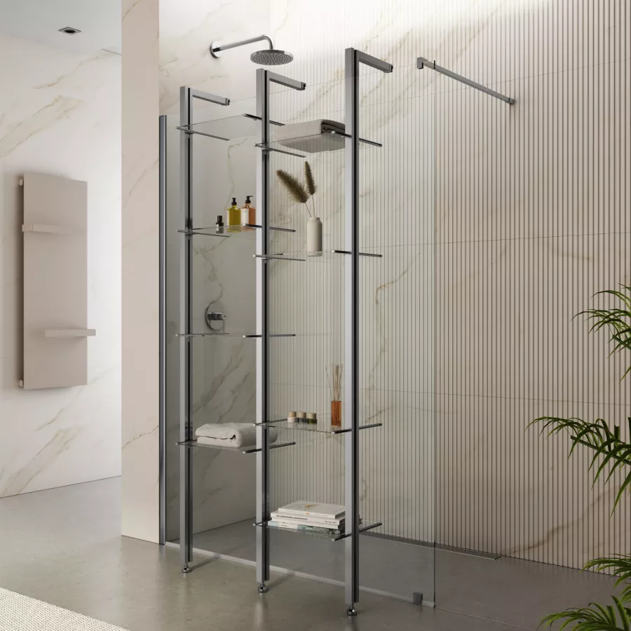 Mensola da parete per doccia Mensola da doccia in acciaio inox Argento 30 x  20 x