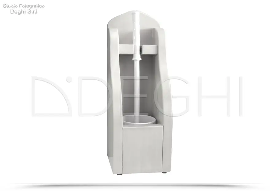 Porta scopino per WC in legno decapato bianco arredo shabby provenzale  13x13x36h cm