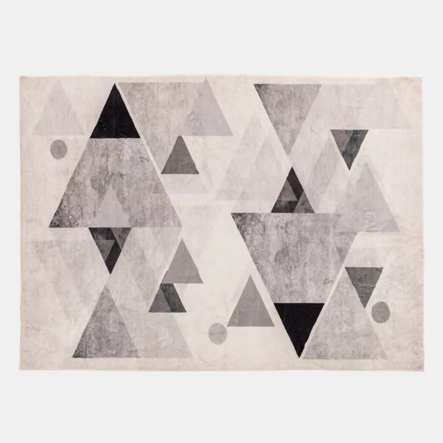 Tappeto 140x200 cm con disegni geometrici grigi