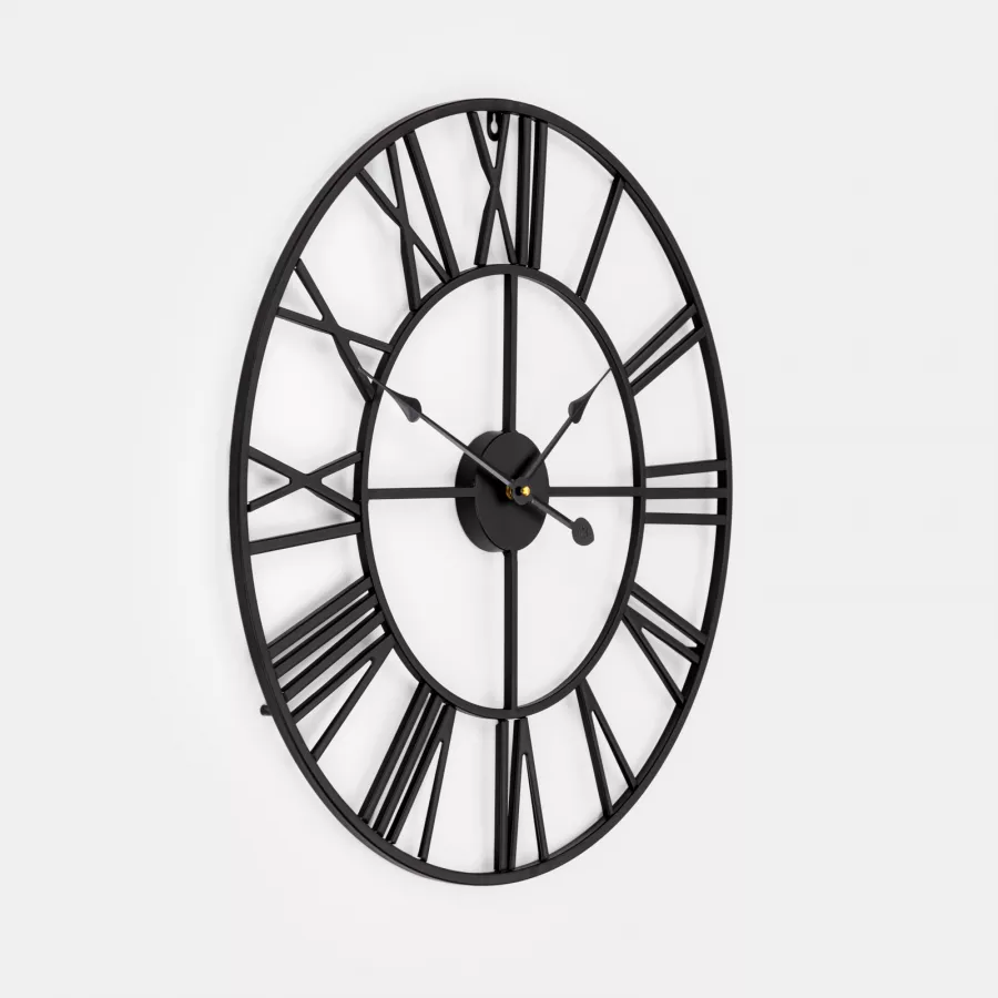 Orologio Da Parete Vintage Rotondo Silenzioso – 46x46x5 Cm, Numeri In Rilievo, Stile Classico