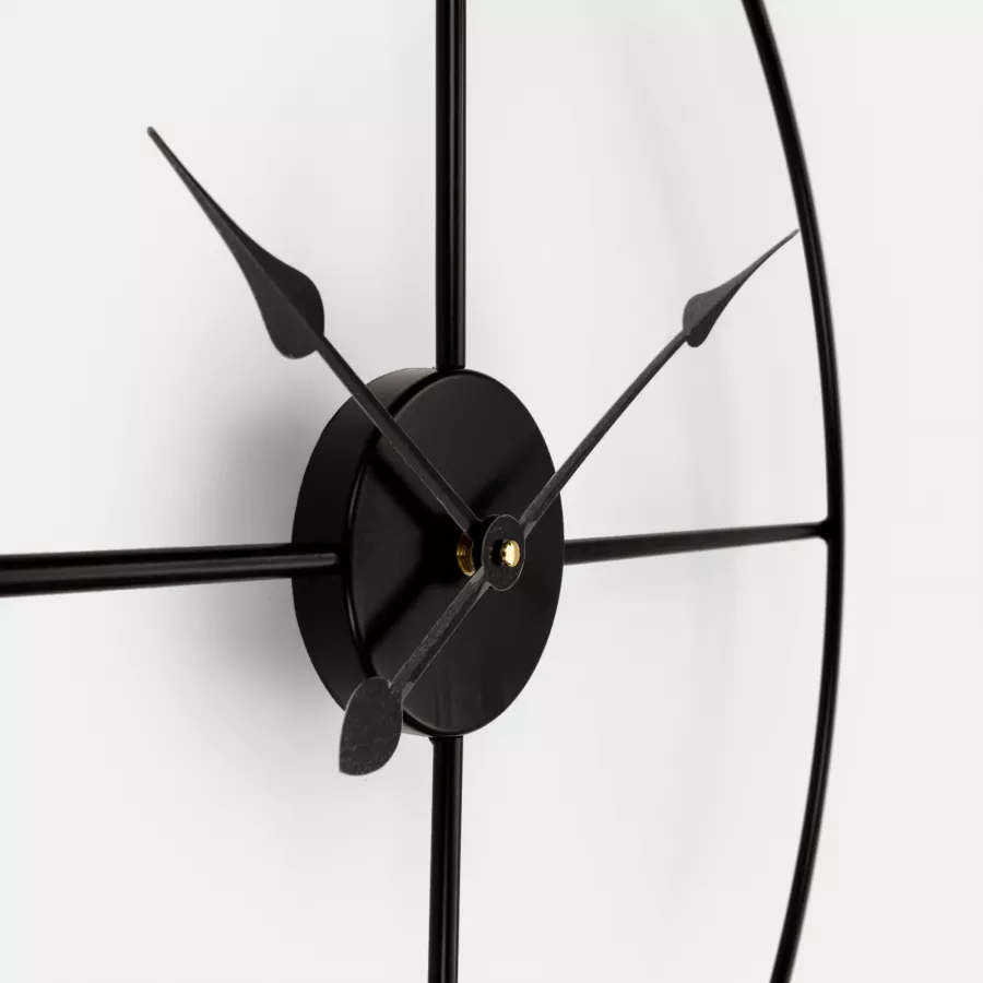 Orologio da parete Ø 60 in metallo nero minimal