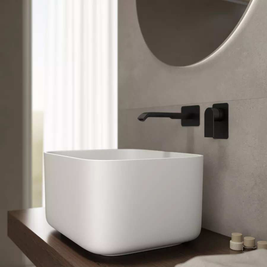 Lavandino bagno da appoggio 55x42cm bianco Soap