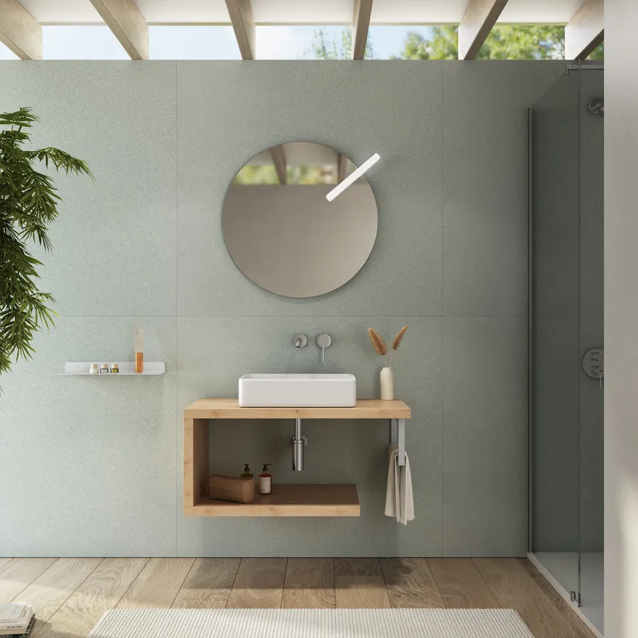 Portasciugamani In Bambù BAKAJI – 3 Barre E Ripiano Inferiore, 40x104x29 Cm, Design Nordico, Montaggio A Terra In Legno Naturale