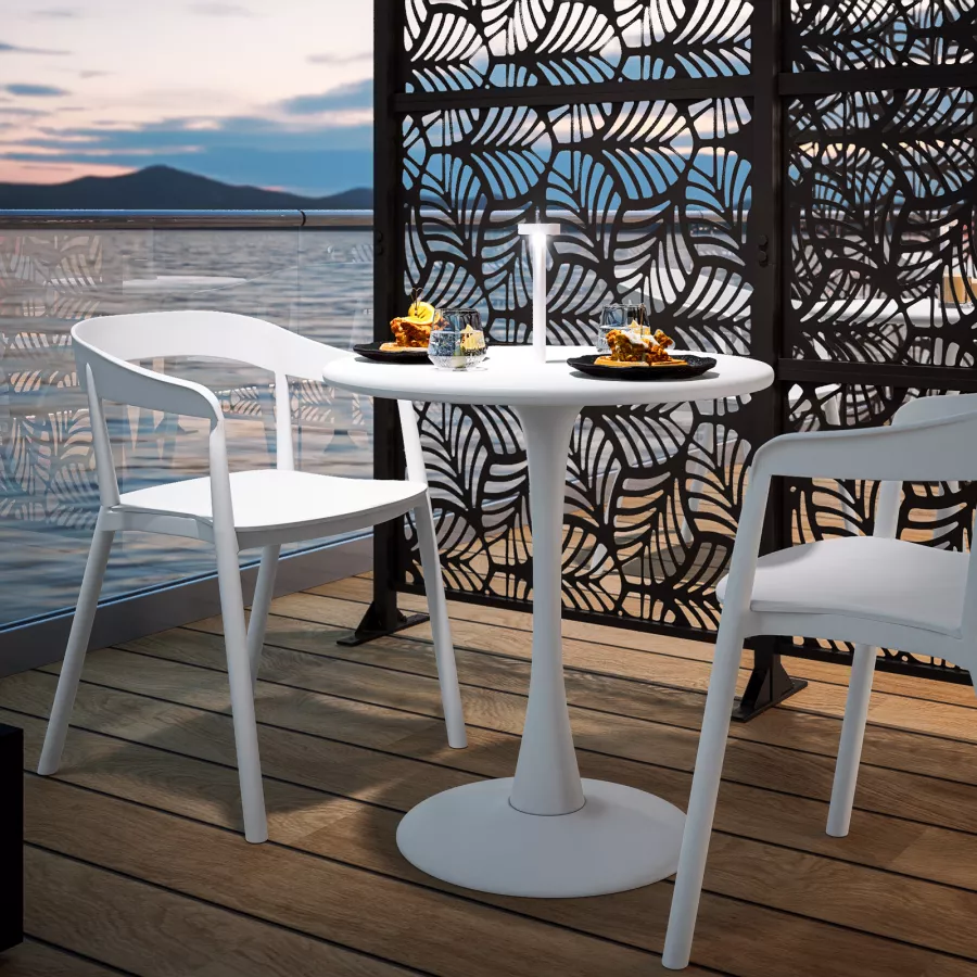 anrekl Tavolino da cucina, piccolo tavolo da pranzo rotondo, tavolino da pranzo per cucina, soggiorno, ufficio, semplice tavolino per 2 4 persone, bianco, LM TULIP 1WH T MKD