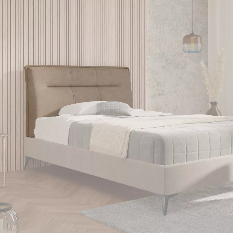 Gecheer Testiera Letto In Tessuto Grigio Chiaro – 80x5x78/88 Cm – Altezza Regolabile – Per Letto Matrimoniale O Singolo – Gambe In Legno - 4