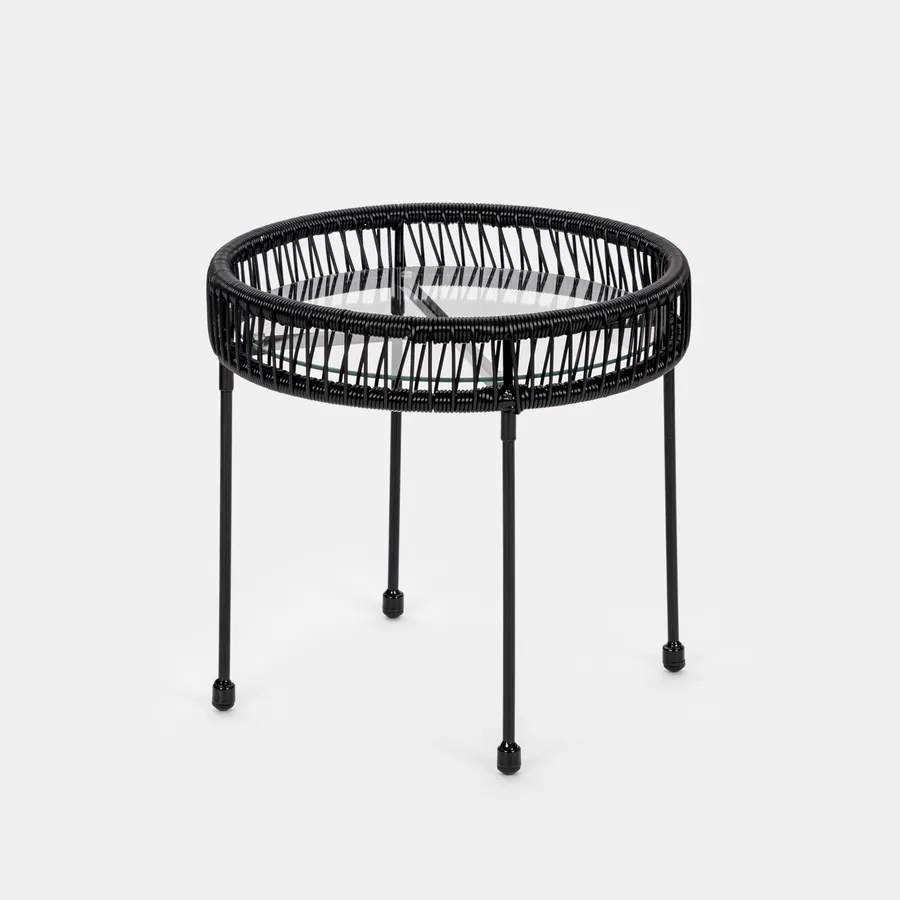 Set Relax Totò Piccinni Pavone - 2 Poltrone E Tavolino Con Seduta A Corde, Struttura Metallica, Per Giardino E Interni