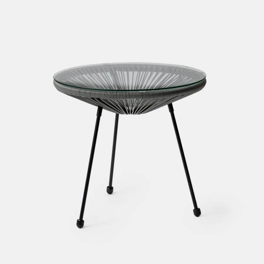 Tavolino Da Giardino In Metallo Con Contenitore, Rotondo, Grigio – Acciaio Resistente Alle Intemperie, Per Esterni, Balcone E Bistrot - 2