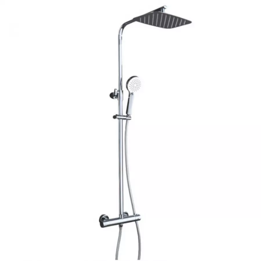 Colonna Doccia con cascata h 150 Acciaio Inox Cromato e Satinato ATHOS