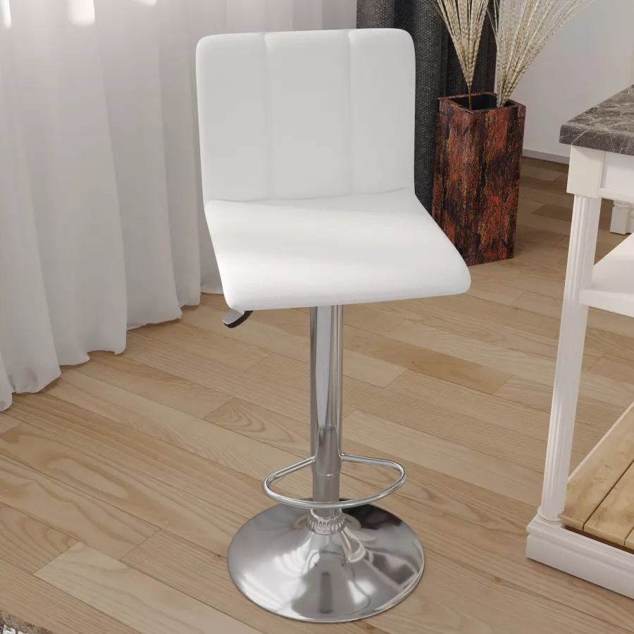 Set di 2 sgabelli da bar altezza media 66 cm in similpelle grigia/nera