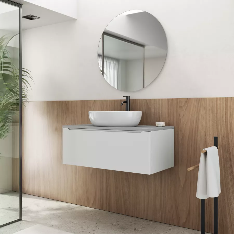 Portasciugamani laterale per mobile da bagno 38,5 cm bianco opaco - Arya