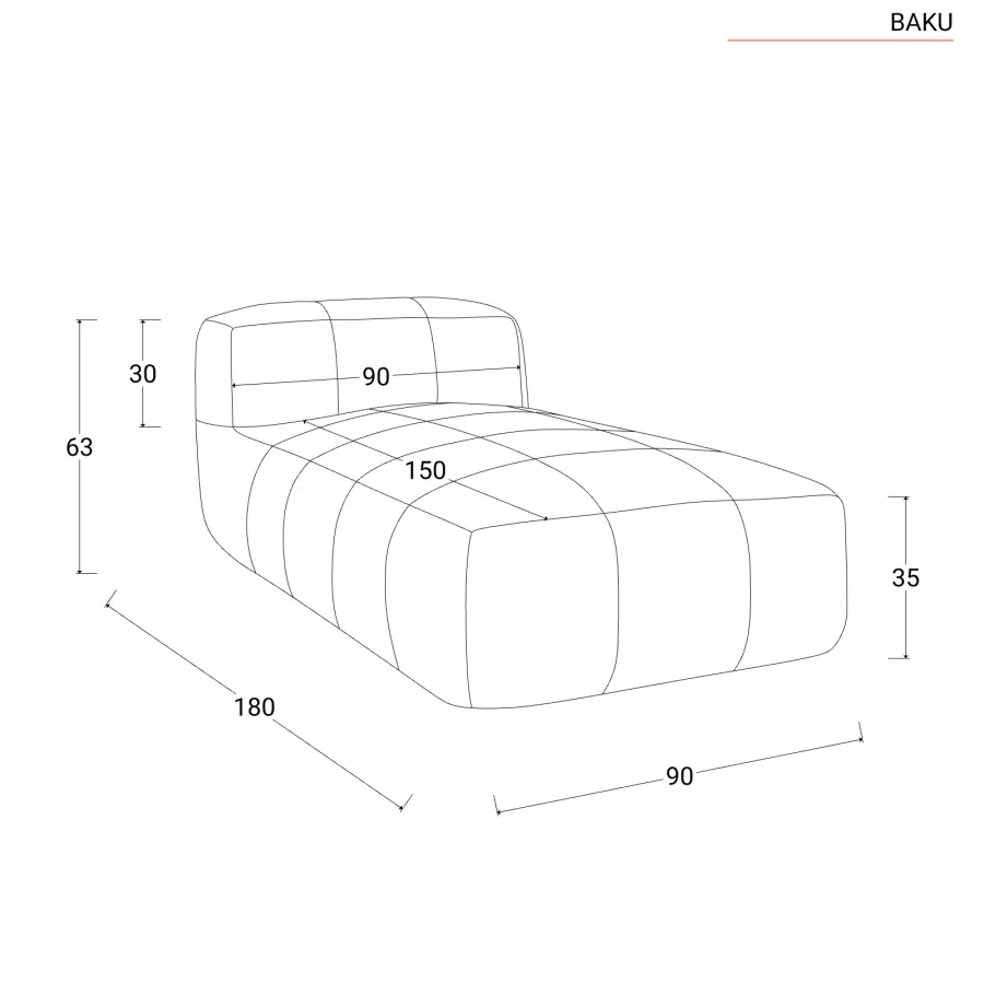 Maxi pouf da giardino in tessuto olefin grigio fumo - Baku