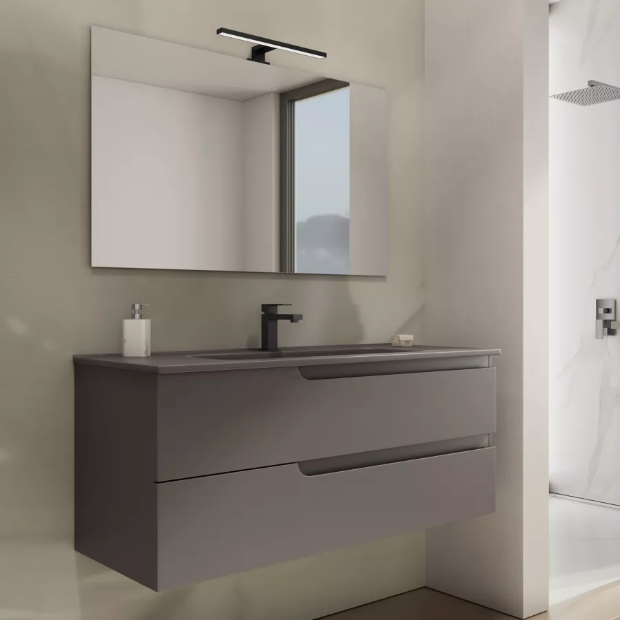 Mobile bagno sospeso 60 cm grigio storm per lavabo d'appoggio - Agave