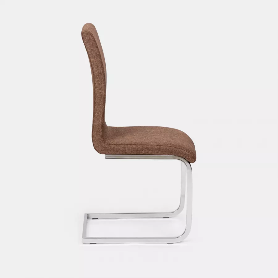Set di 4 sedie in ecopelle marrone per sala da pranzo elegante moderna
