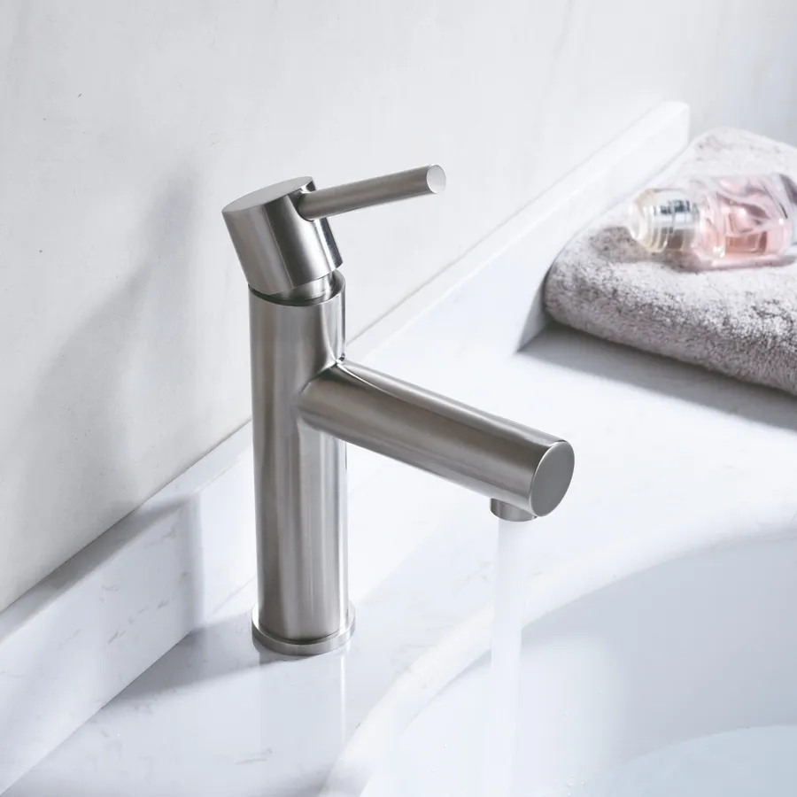 Rubinetto Miscelatore Termostatico Per Lavabo – Acciaio Inox, Doppia Maniglia, Monoforo, Altezza 290 Mm