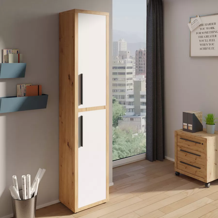 Libreria in Legno Estensibile colore Bianco Caldo 72/138x24x181H cm CR16B