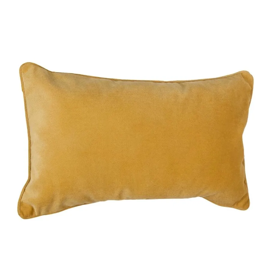 Ashley Wilde Cuscino Neutra - 50x50 Cm Con Motivo Geometrico Ispirato Al Cubismo - Fronte In Misto Cotone E Retro In Velluto (Ocra/Oro)