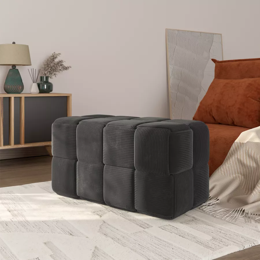Letto East Side velluto a coste grigio 160x200 - KARE