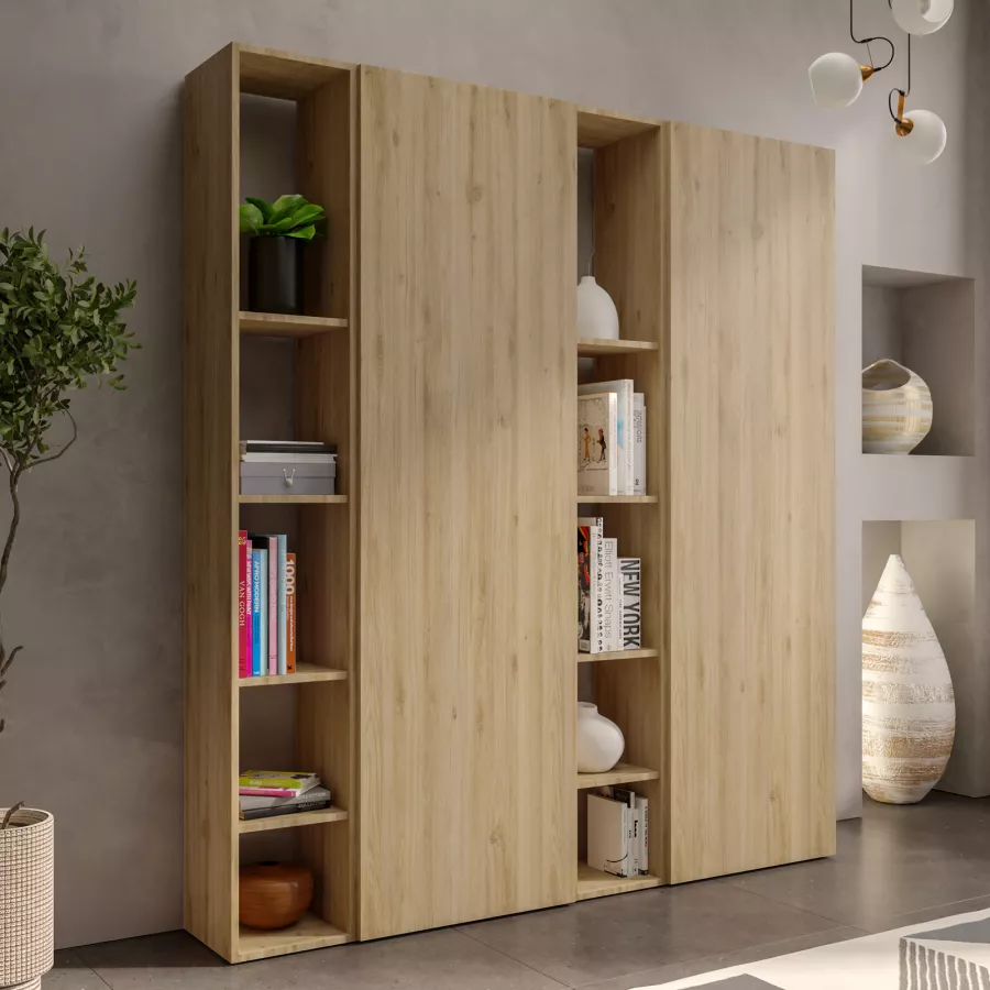 Novità Home Librerie Vetrine Armadi Libreria Sfalzata In Legno