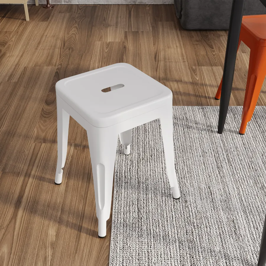Art. BS69BP - SGABELLO MILANO IN ALLUMINIO - WICKER PAGLIA - BIANCO - Greenwood Mobili da giardino - Moia Spa