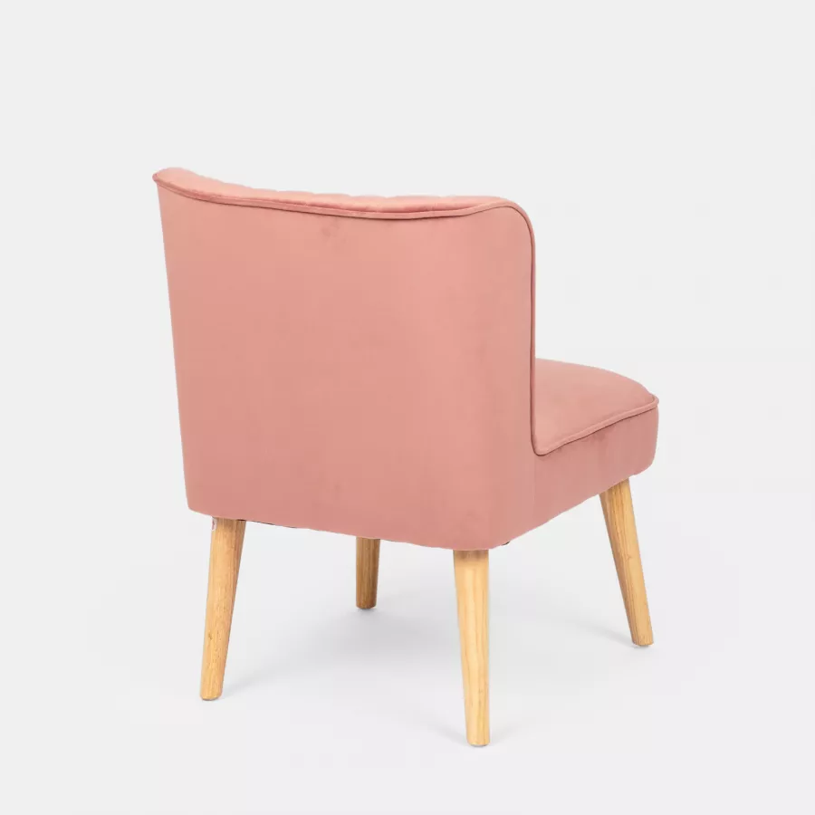 Poltroncina vintage anni '50 velluto rosa antico