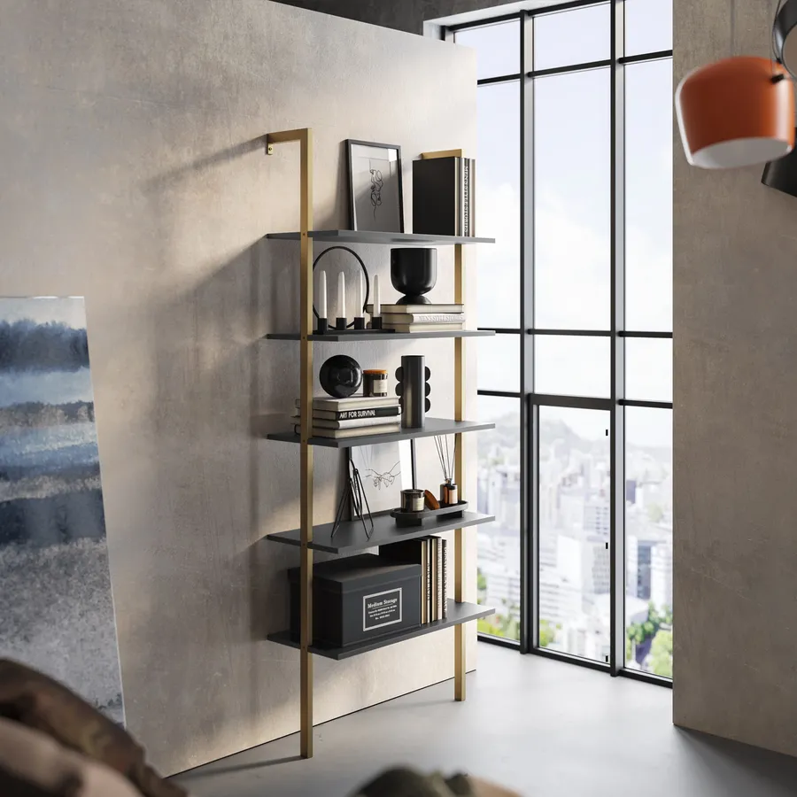 Well Home Appendiabiti Con 4 Ripiani: Struttura In Ferro Nero, H.155 Cm, 8 Ganci Inclusi. Soluzione Salvaspazio