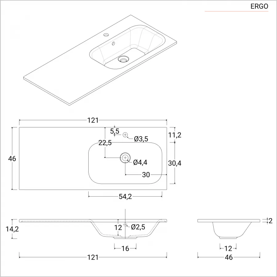 Mobile bagno sospeso portalavabo 120 cm rovere biscuit con vano verde  ovatta e lavabo ceramica dx 