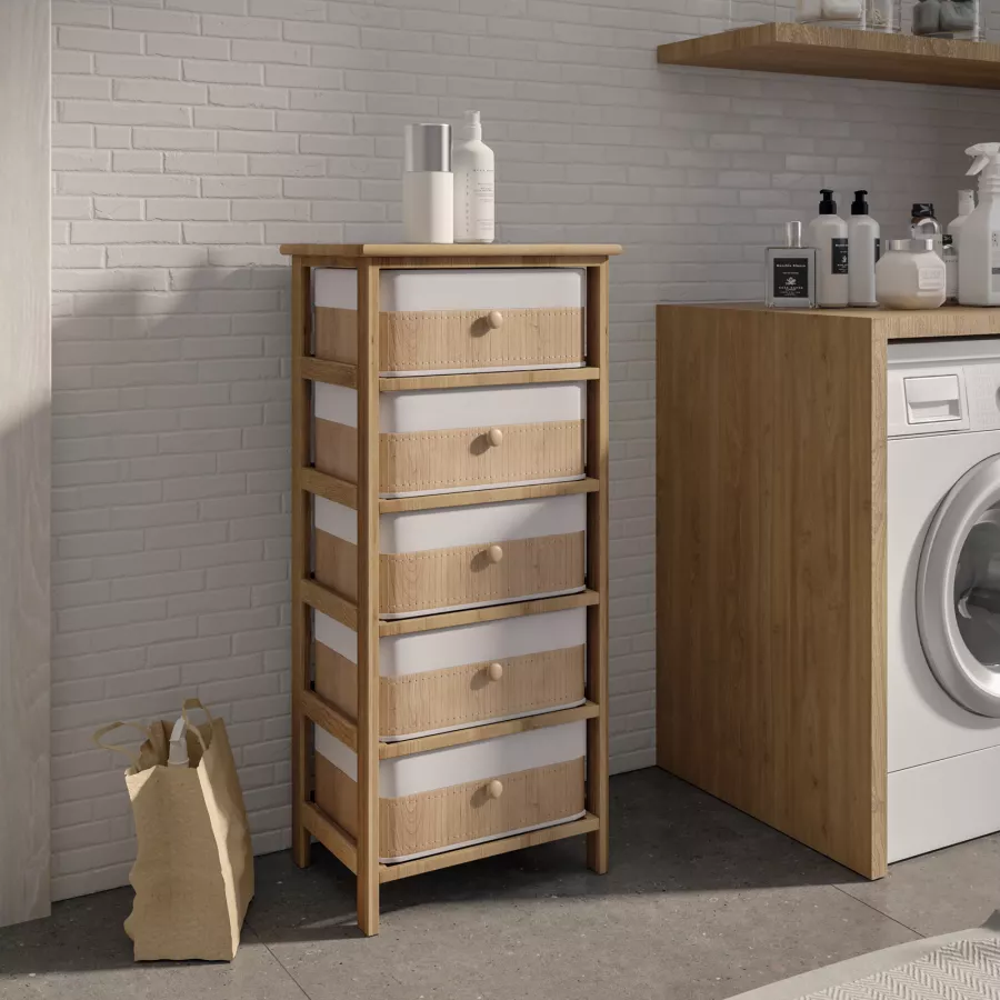 HOURIA Set 4 Divisori Regolabili Per Cassetti In Bambù – Altezza 6,6 Cm, Estensione 43-56 Cm, Per Cucina, Comò E Bagno
