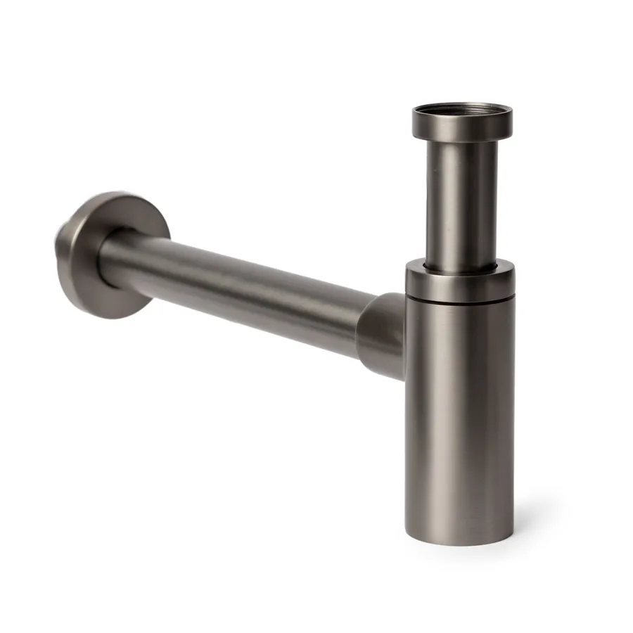 Scarico Per Lavabo A Cupola Nero – Senza Troppopieno Con Dado In Ottone – Finitura Elegante, Struttura In Ottone Resistente Per Bagno Moderno