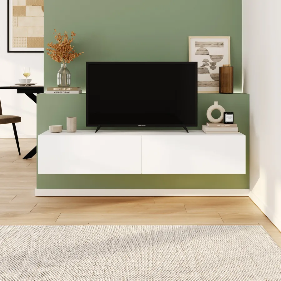 RiteAV - 1 porta RCA bianco e 1 porta RCA giallo e 1 porta cavo coassiale TV-tipo F decorativo da parete