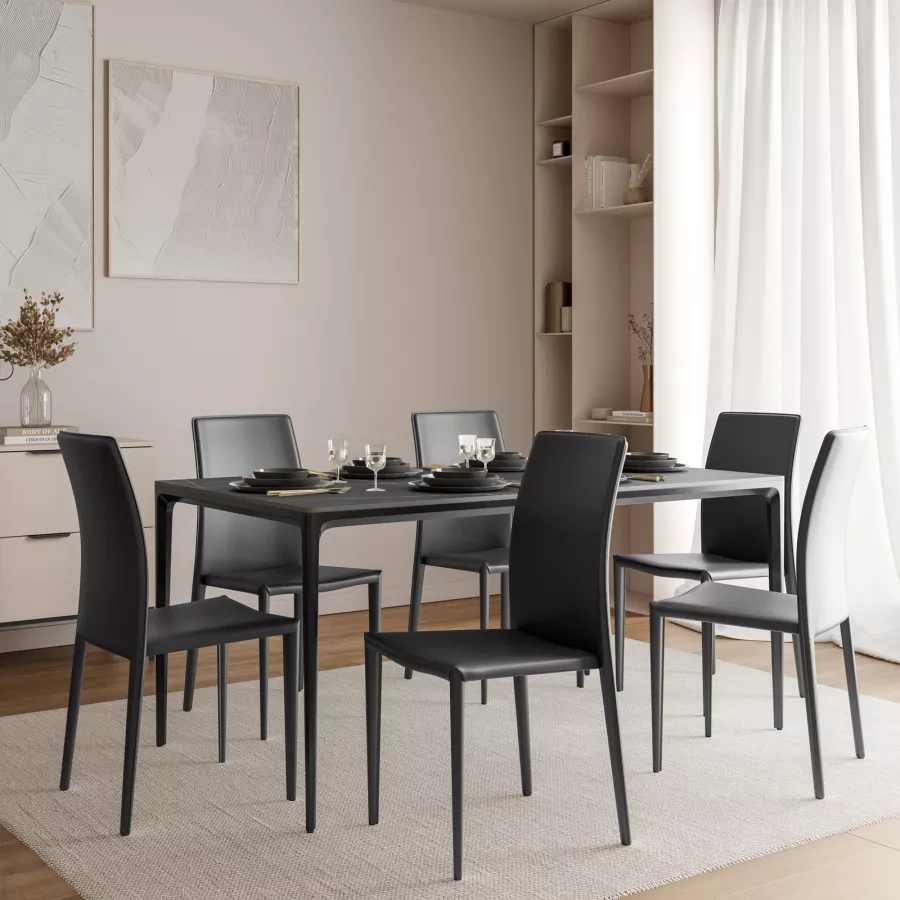 Set di 2 sedie per sala da pranzo rivestite in velluto poltrone soggiorno  antracite ML-Design