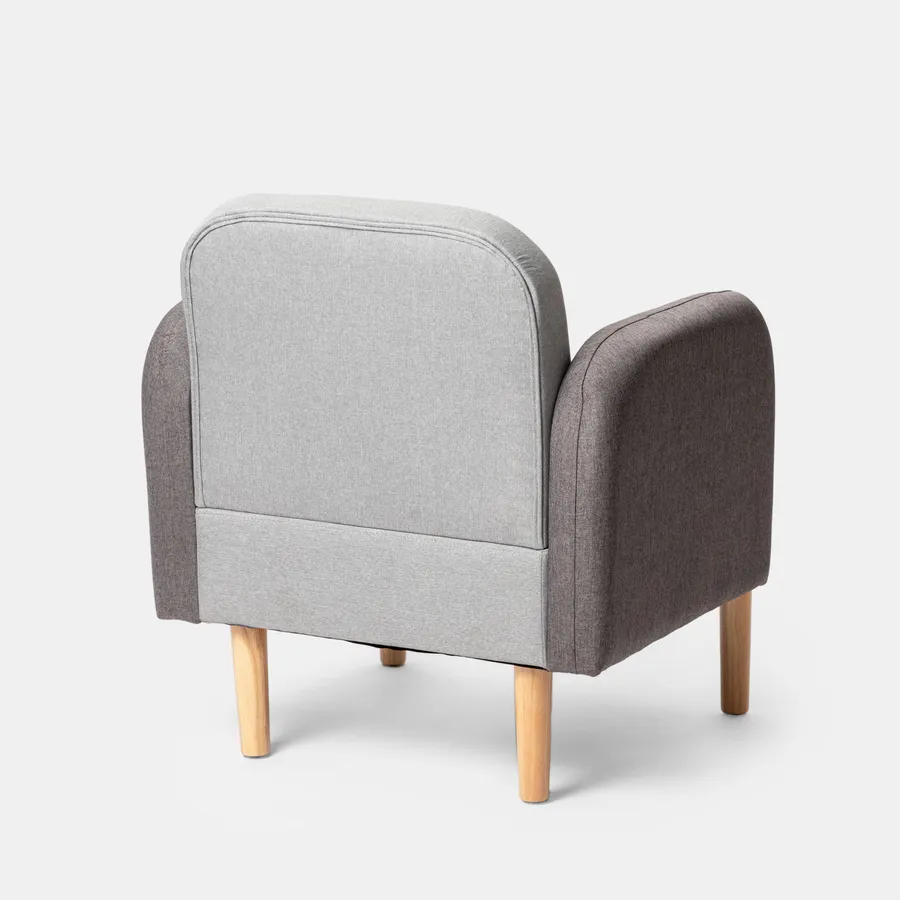 Poltrona Lounge Effetto Velluto Grigio - Con Struttura Legno Massiccio E Seduta Profonda | Per Soggiorno O Ufficio - Foto 4