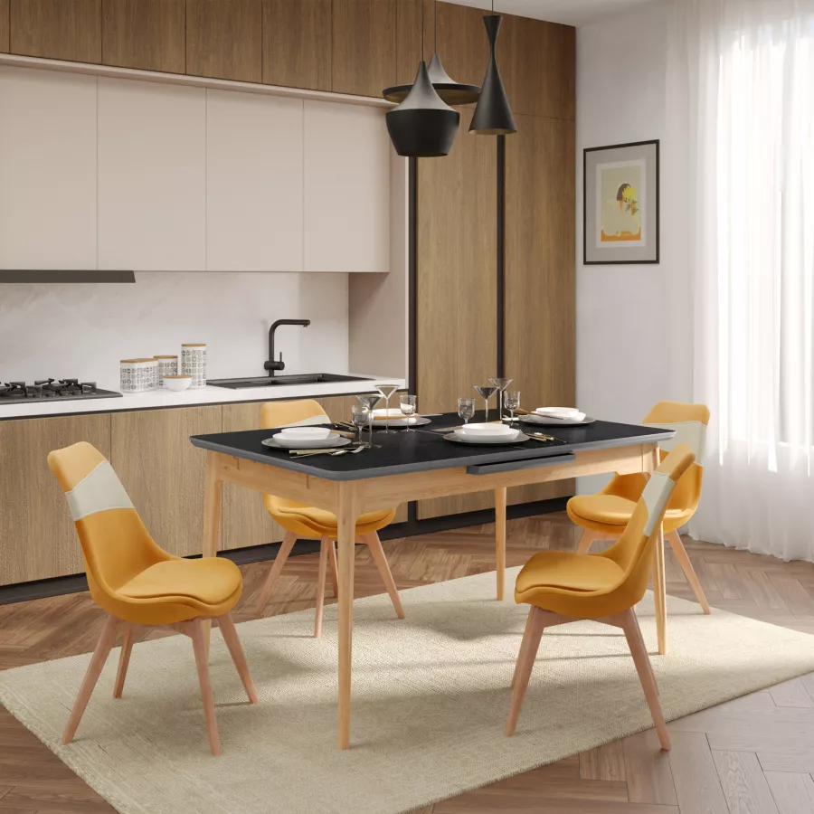 Tavolo da pranzo allungabile in legno di design per sala da pranzo  140/180x80x75 h